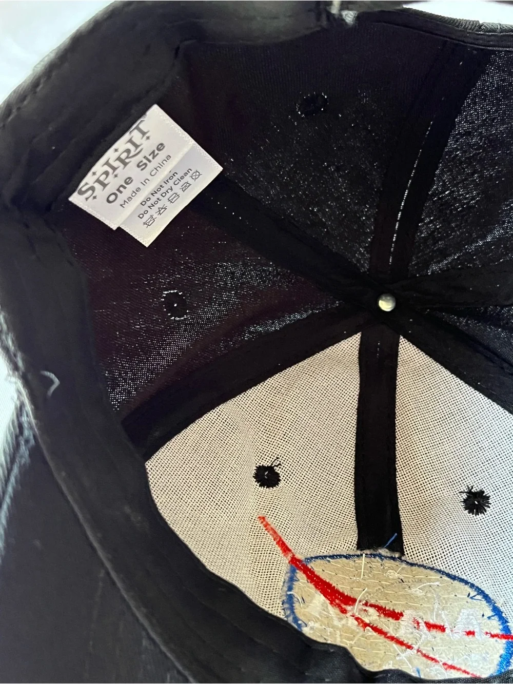 Spirit NASA Embroidered Black Baseball Cap Hat One Size Adjustable